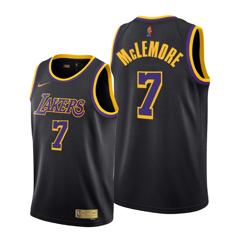 Men's Los Angeles Lakers Ben McLemore #7 NBA 2021 Earned Edition Black Basketball Jersey NKL8283OD